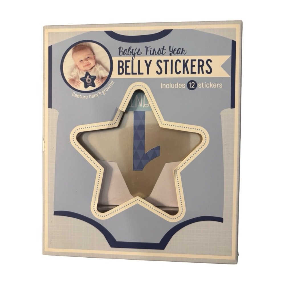 Baby's First Year Belly Stickers - Blue Star Design Pack of 12